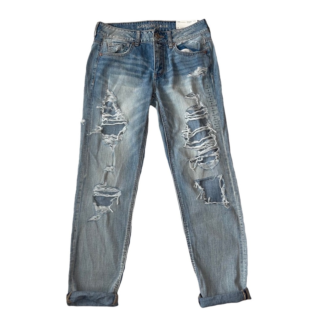 American Eagle Tom Girl Distressed Jeans